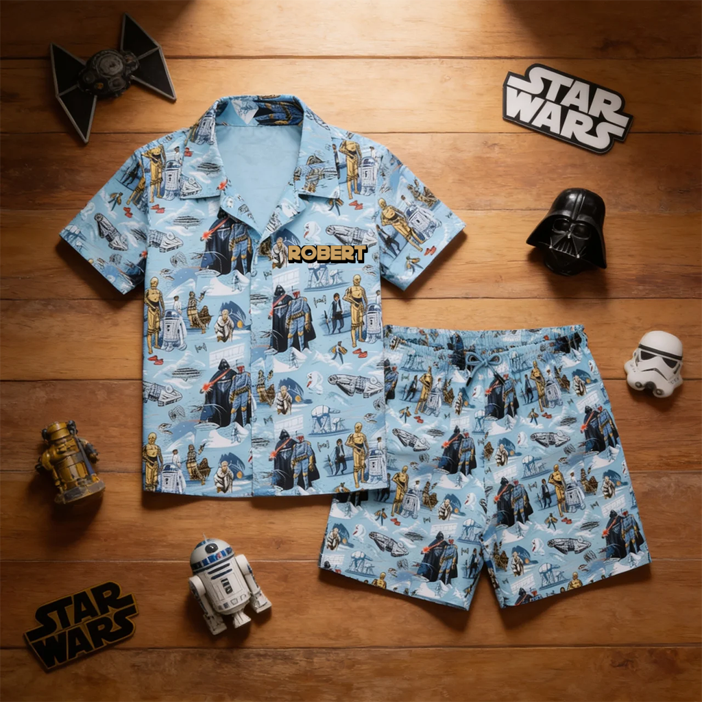 Personalized Star Wars Hawaiian Shirt & Shorts for Movie Fans