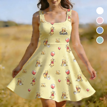 Load image into Gallery viewer, Personalized Honey Bear Skater Dress Custom Name Gift for Her
