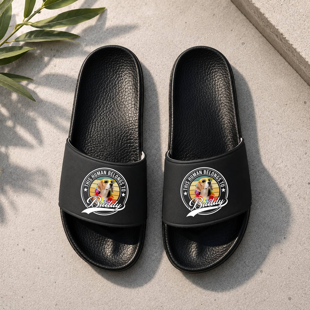 Personalized Custom Slide Sandals with Pet Photo Gift for Dog Lovers