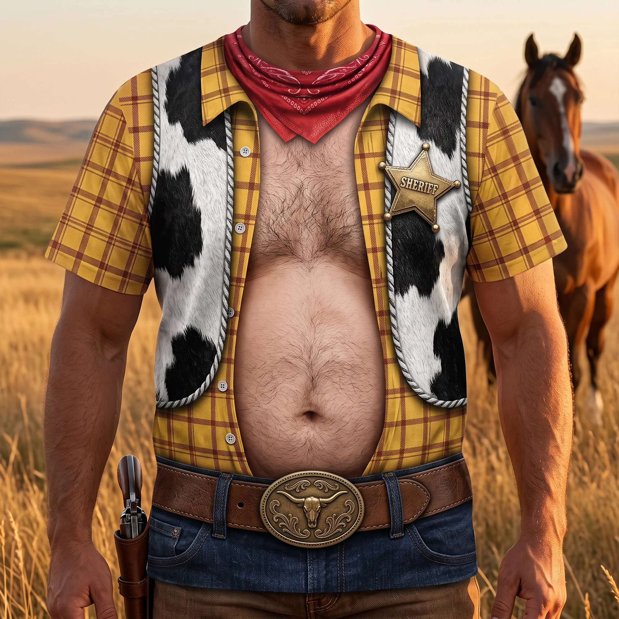 Funny Cowboy AOP Shirt - Personalized Gift for Him - Unique Movie Fan Apparel