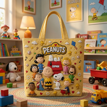 Load image into Gallery viewer, Personalized Peanuts Quilted Tote Bag Custom Name Gift for Her
