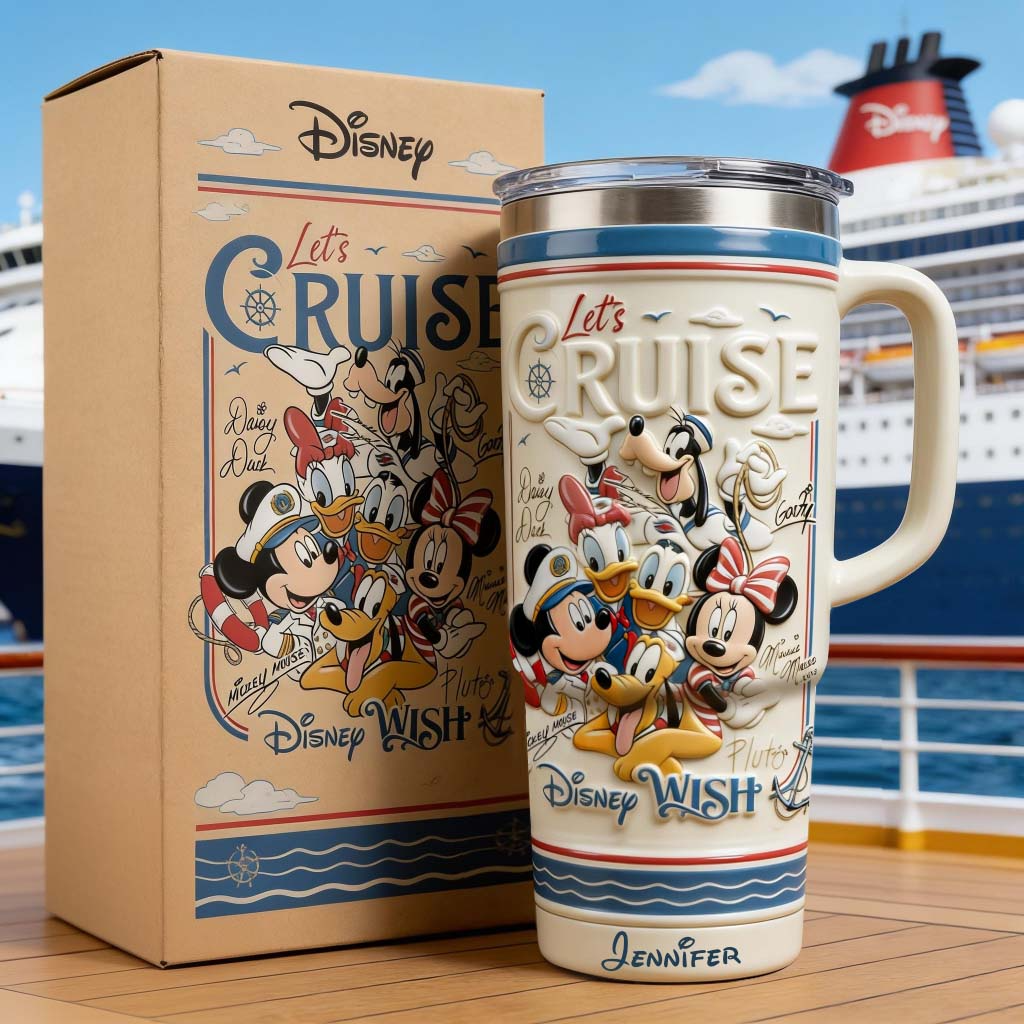 Personalized Disney Cruise Tumbler with 3D Design for Travelers