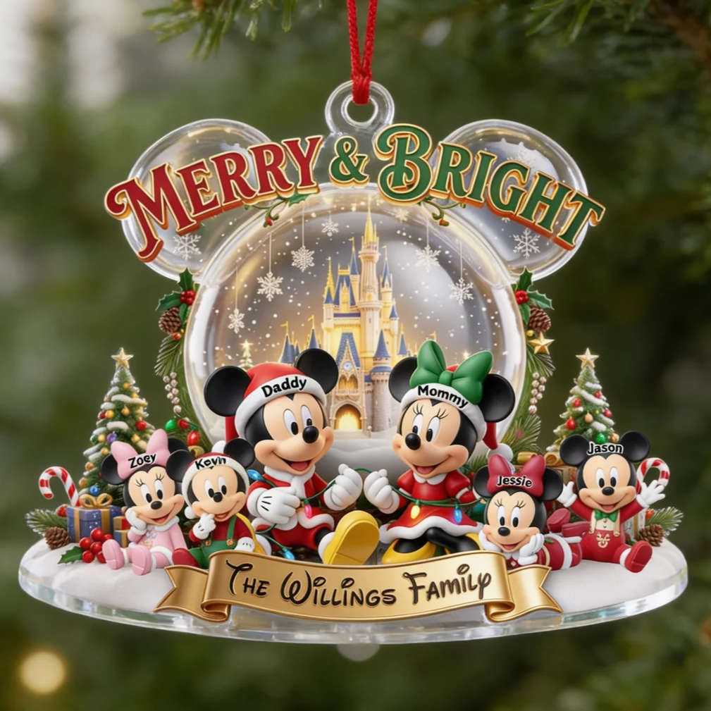 Personalized Acrylic Family Ornament Christmas Gift with Names