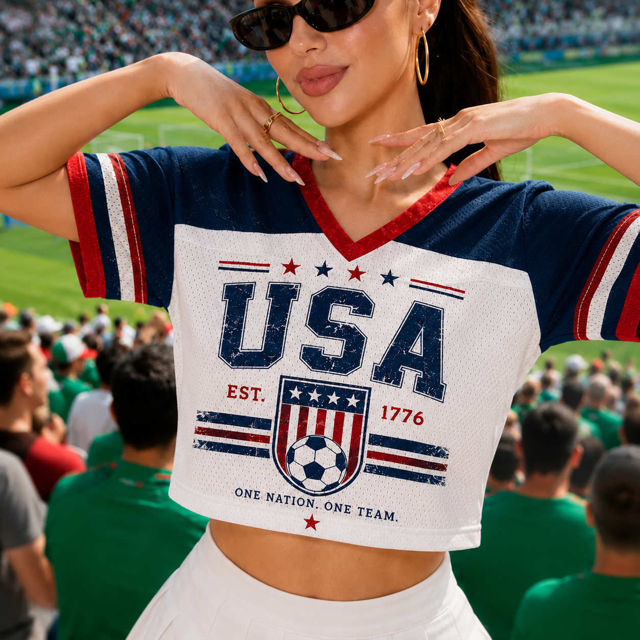Personalized USA 2026 Soccer Crop Jersey for Football Fans