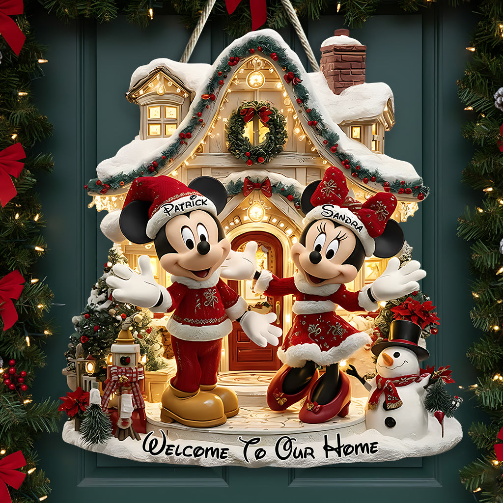 Personalized Custom Shaped Wood Sign for Family | Welcome to Our Home | Christmas Gift