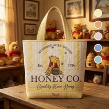 Load image into Gallery viewer, Personalized Quilted Tote Bag Honey Bear Gift for Her
