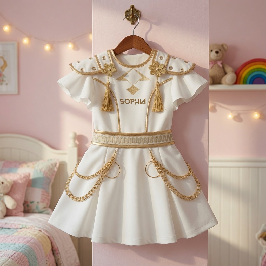 Personalized Fantasy Girl Dress Custom Name Gift for Daughter