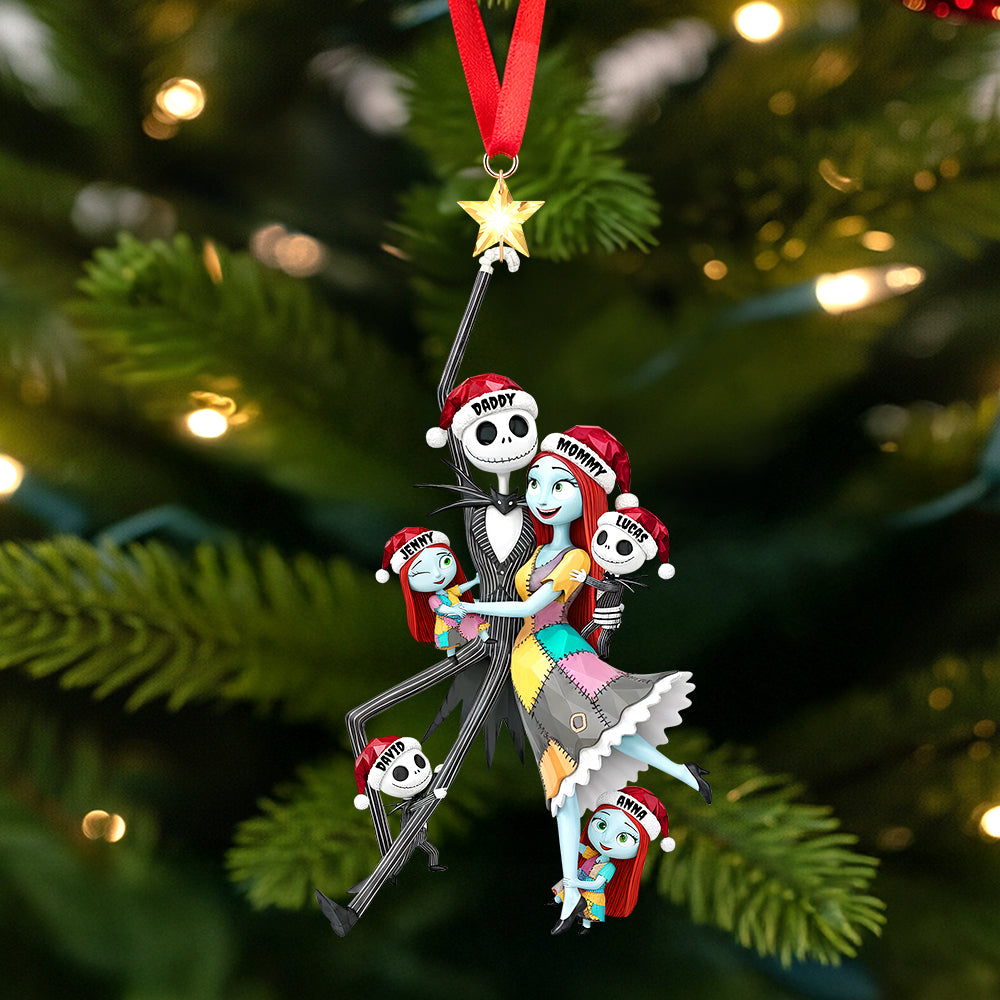 Personalized Spooky Family Acrylic Ornament Custom Gift for Christmas