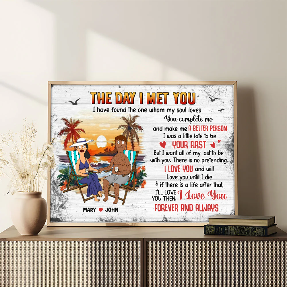 Personalized Burger Couple Canvas Art for Couples Gift