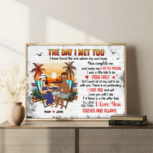 Load image into Gallery viewer, Personalized Burger Couple Canvas Art for Couples Gift
