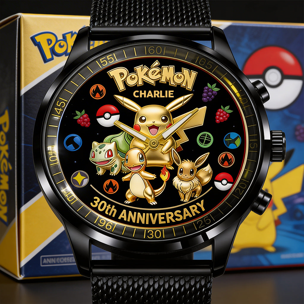 Personalized Pokémon 30th Anniversary Hand Watch Gift for Fans