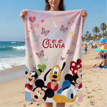 Load image into Gallery viewer, Personalized Disney Beach Towel with Friends for Kids | Summer Gift
