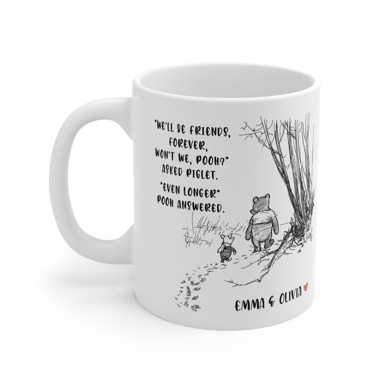 Personalized White Mug Gift for Friends Forever Quote