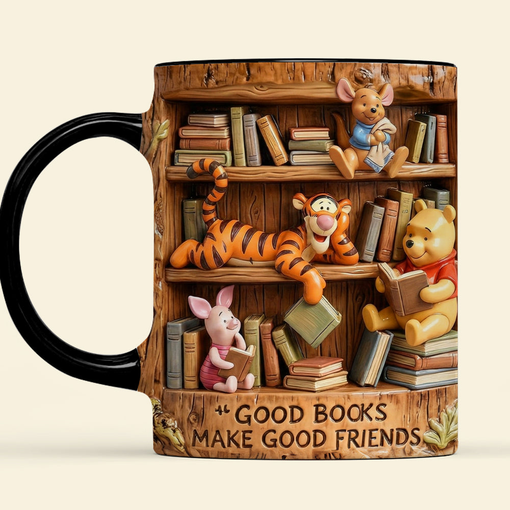 Personalized Cartoon Accent Mug Good Books Gift for Book Lovers