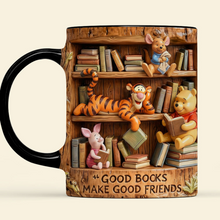 Load image into Gallery viewer, Personalized Cartoon Accent Mug Good Books Gift for Book Lovers
