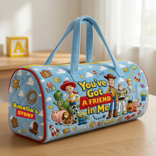 Load image into Gallery viewer, Personalized Quilted Duffle Bag You've Got A Friend In Me Gift for Kids

