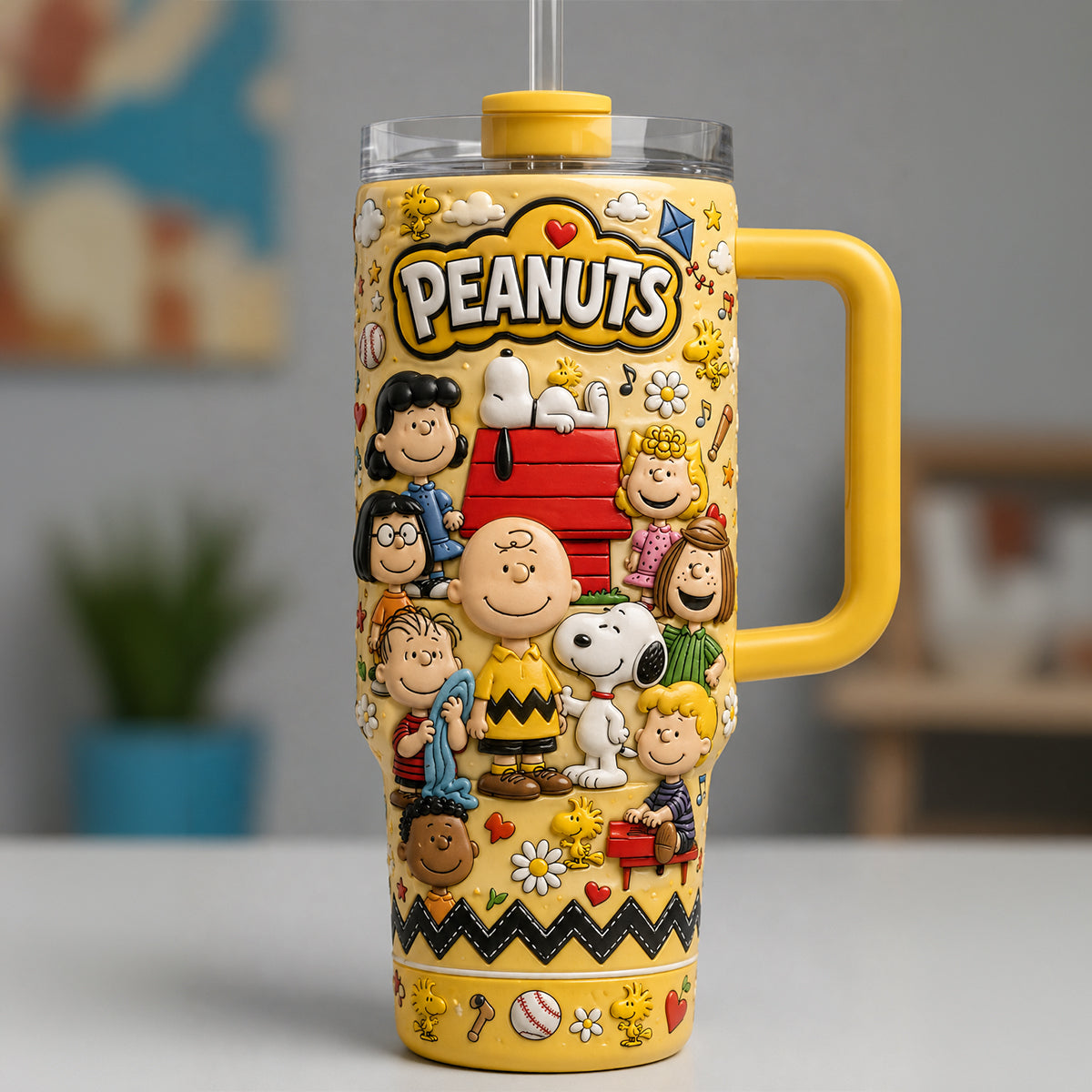 Personalized Peanuts 40oz Tumbler with Handle - Unique Gift
