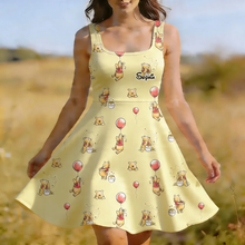 Load image into Gallery viewer, Personalized Honey Bear Skater Dress Custom Name Gift for Her
