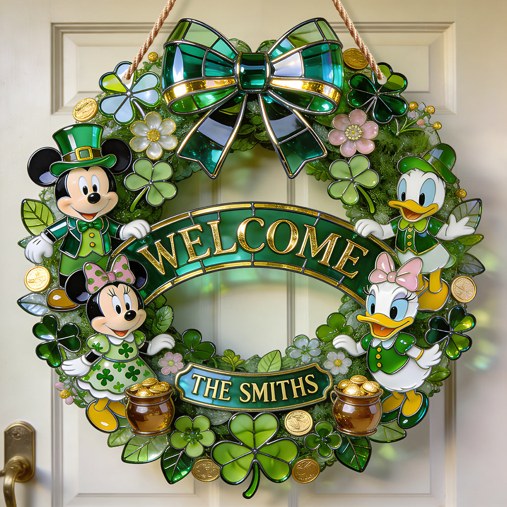 Personalized Family Welcome Sign Wood Decor For St. Patrick's Day Gift