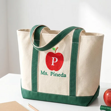 Load image into Gallery viewer, Personalized Embroidered Tote Bag for Teachers | Back to School Gift
