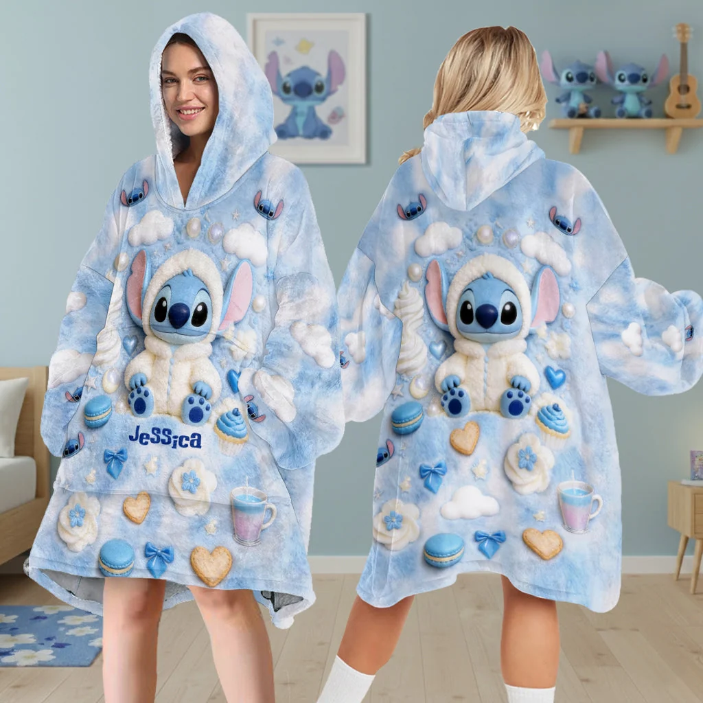 Personalized Blanket Hoodie Custom Name Gift for Kids & Adults