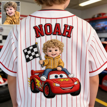 Load image into Gallery viewer, Personalized Kids Baseball Jersey Custom Photo Gift for Back to School
