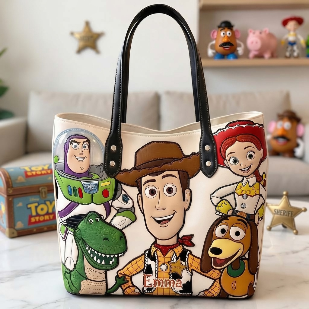 Personalized Toy Story Tote Bag Custom Name Gift for Her