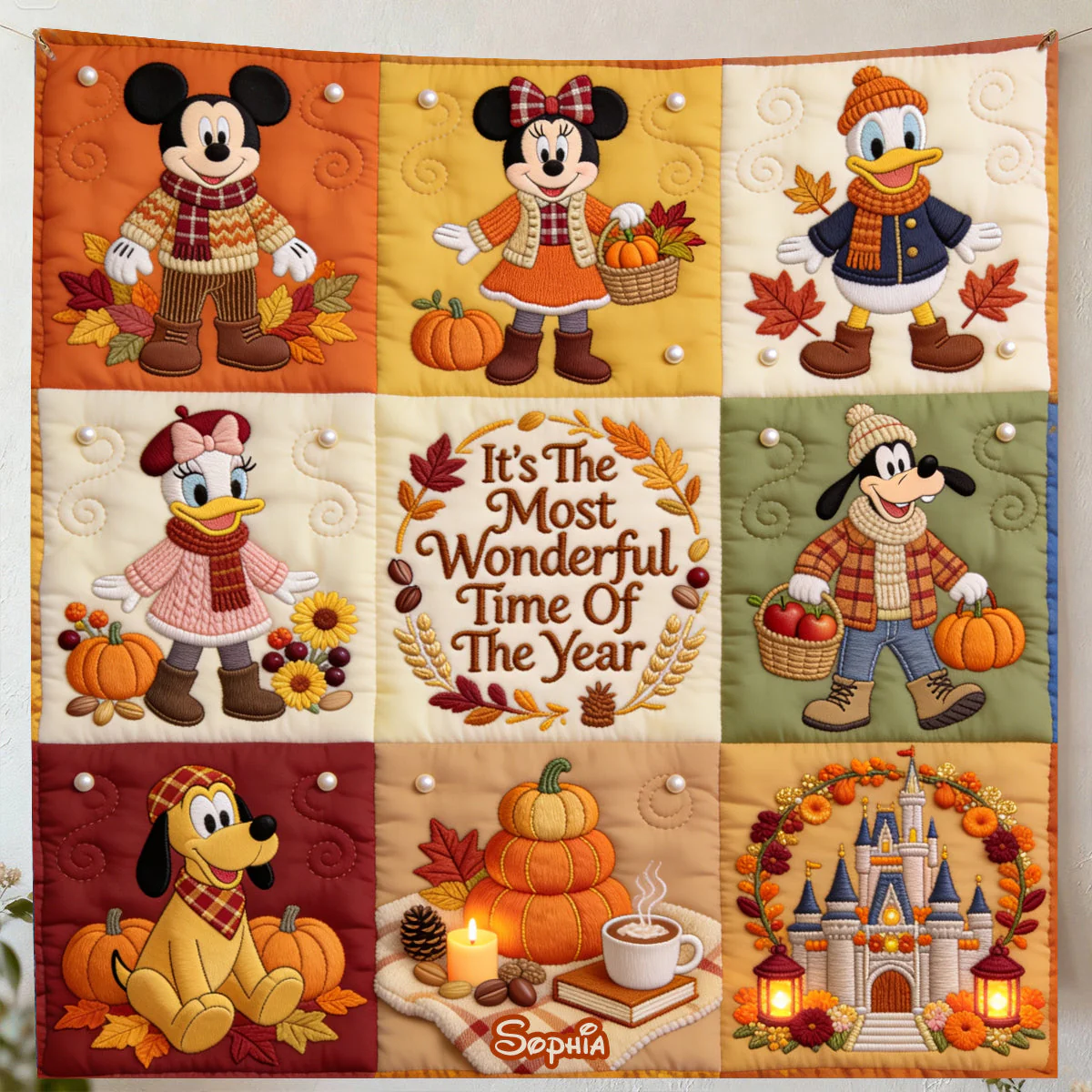 Personalized Fall Blanket featuring Magic Mouse Characters Gift for Movie Fans