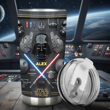 Load image into Gallery viewer, Personalized Star Wars Tumbler with Custom Name for Movie Fans
