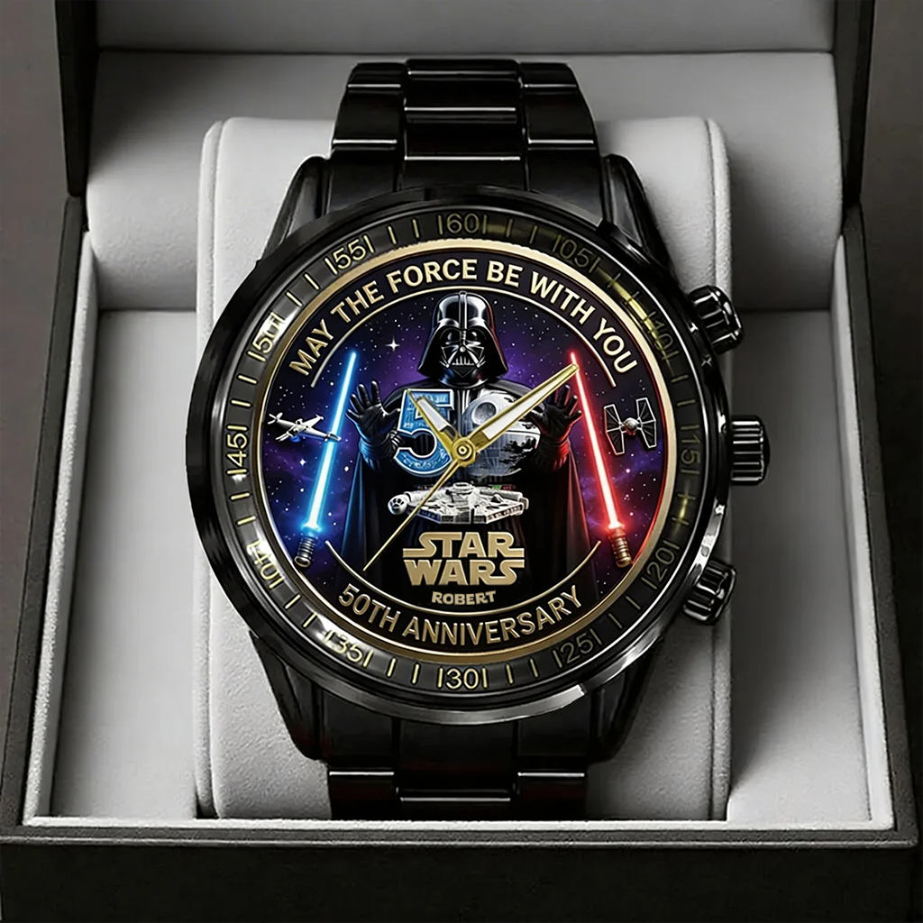 Personalized Star Wars Watch May The Force Be With You Gift for Anniversary