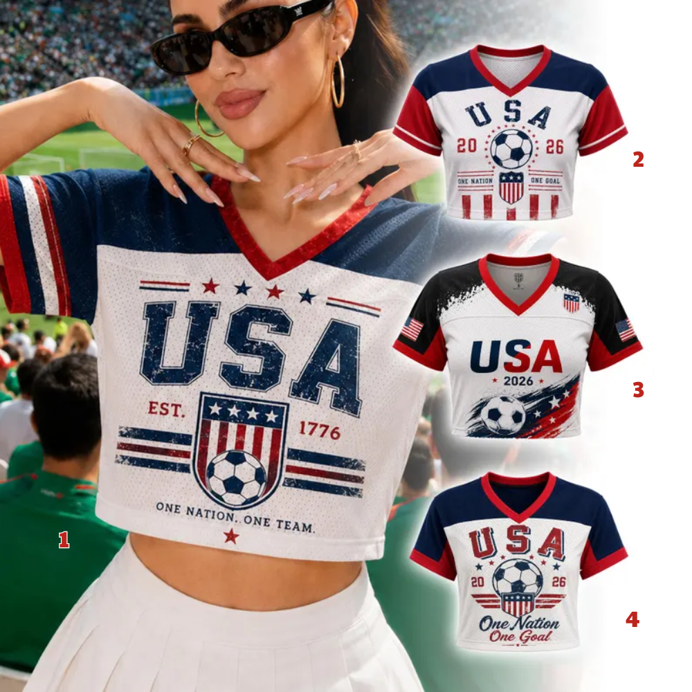 Personalized USA 2026 Soccer Crop Jersey for Football Fans