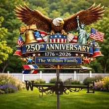 Load image into Gallery viewer, Personalized Eagle American Flag Weather Vane Gift for Patriotic Family
