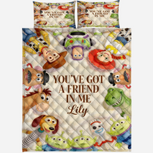 Load image into Gallery viewer, Personalized Kids Quilt Bedding Set with Toy Story Theme - Custom Name Gift
