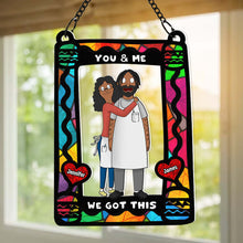 Load image into Gallery viewer, Personalized Burger Couple Stained Glass Suncatcher Gift for Couple
