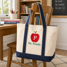Load image into Gallery viewer, Personalized Embroidered Tote Bag for Teachers | Back to School Gift
