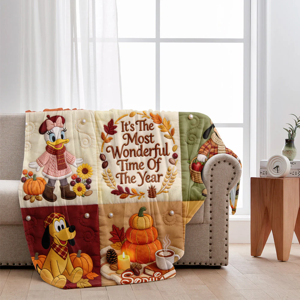 Personalized Fall Blanket featuring Magic Mouse Characters Gift for Movie Fans