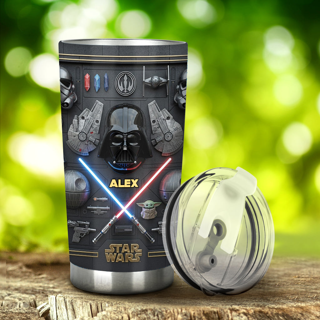 Personalized Star Wars Tumbler with Custom Name for Movie Fans
