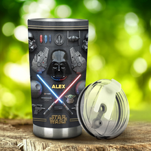 Load image into Gallery viewer, Personalized Star Wars Tumbler with Custom Name for Movie Fans
