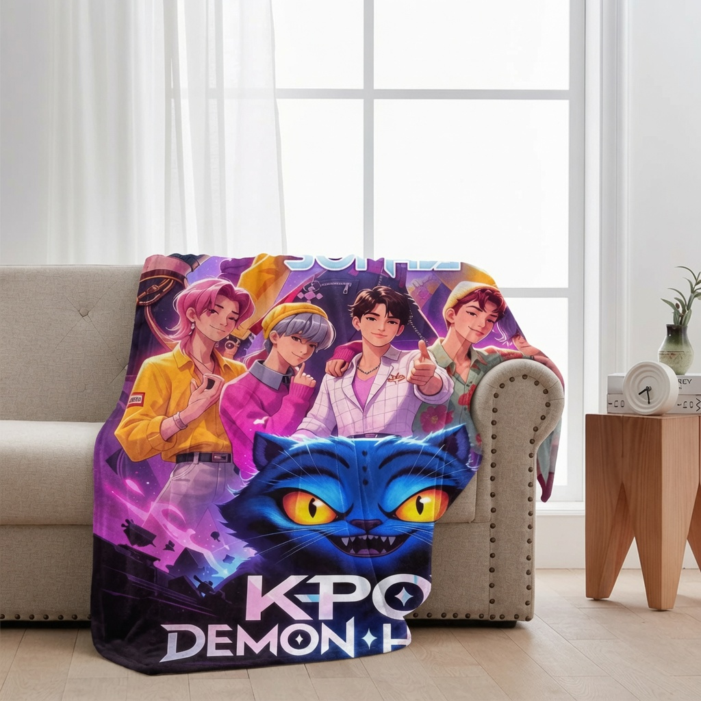 Personalized KPOP Demon Hunter Blanket Custom Name Gift for Daughter