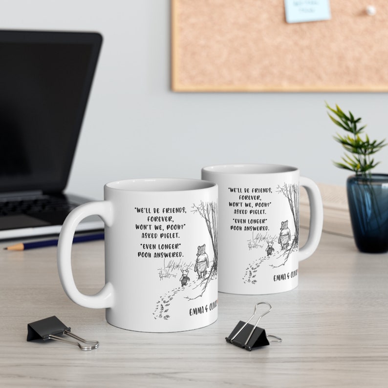 Personalized White Mug Gift for Friends Forever Quote