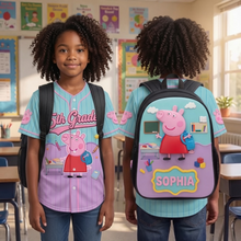 Load image into Gallery viewer, Personalized Kids Baseball Jersey with Pig Design for Back to School Gift
