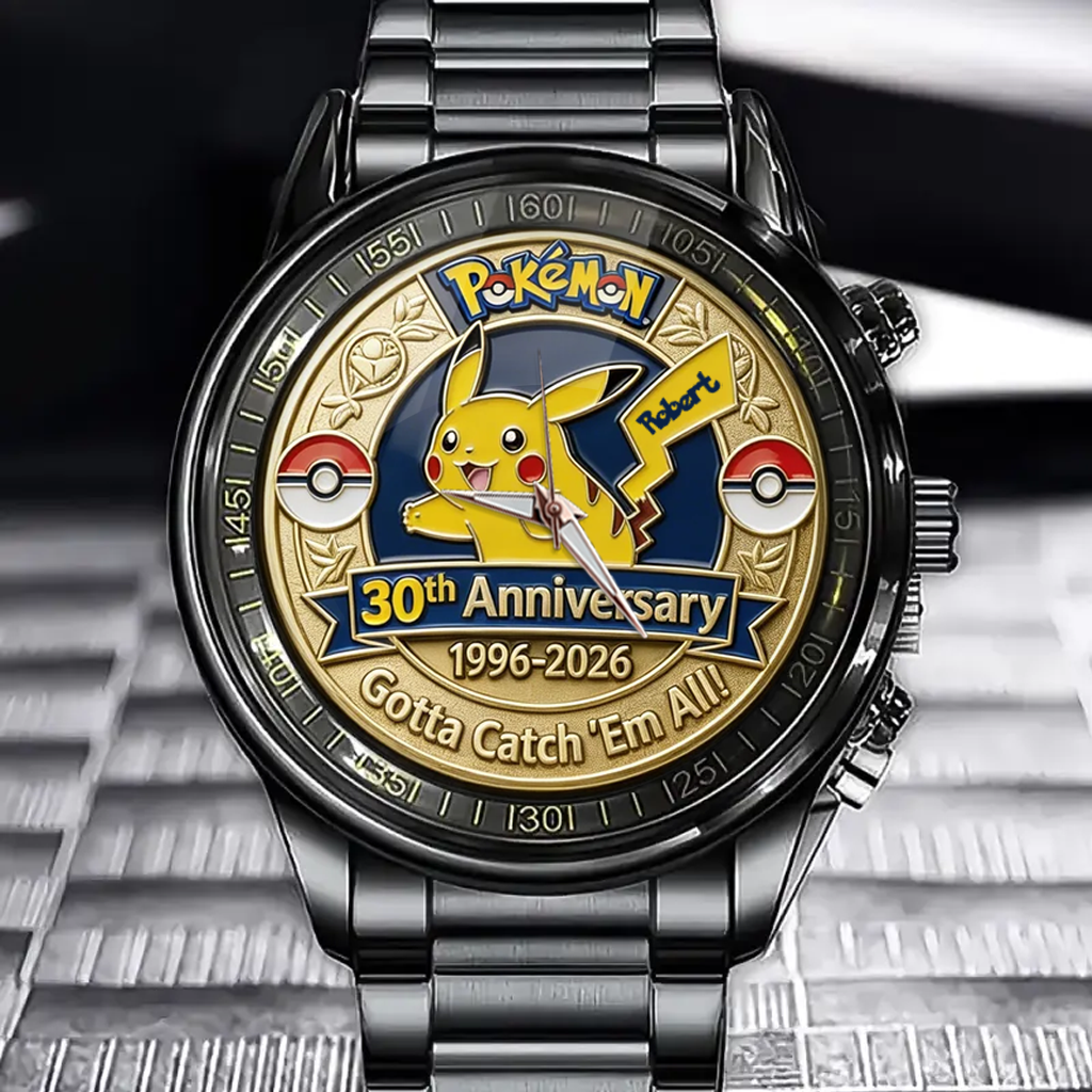 Personalized 30th Anniversary Watch Gotta Catch 'Em All Gift for Movie Fans