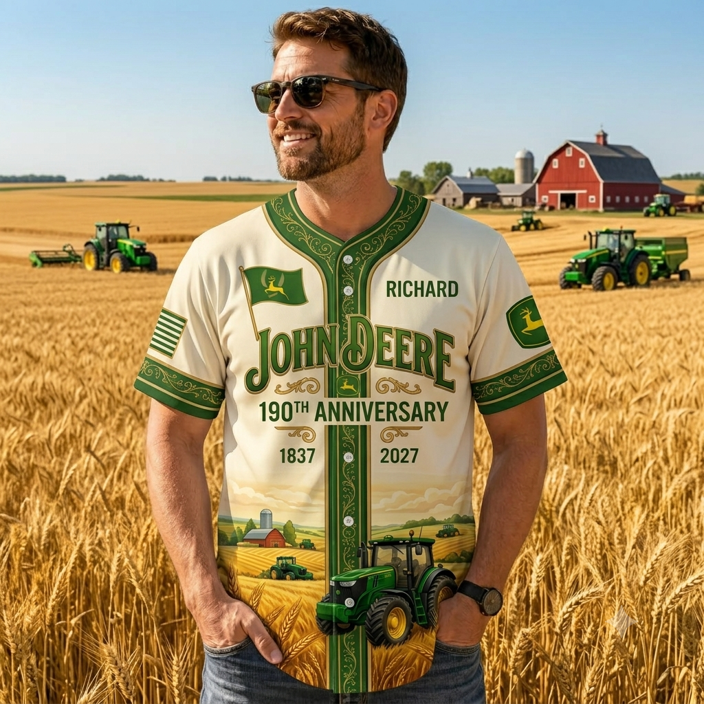 Personalized 190th Anniversary Baseball Jersey Gift for Farmer Dad
