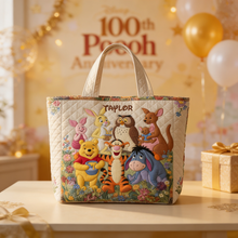 Load image into Gallery viewer, Personalized Quilted Tote Bag with Forest Friends for Movie Fans
