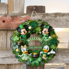 Load image into Gallery viewer, Personalized St. Patrick's Day Wooden Family Sign - Gift for Home Decor
