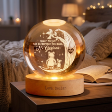 Load image into Gallery viewer, Personalized Crystal Globe Lamp Gift for Teacher - Thank You
