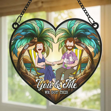 Load image into Gallery viewer, Personalized Cartoon Couple Beach Suncatcher Gift for Anniversary
