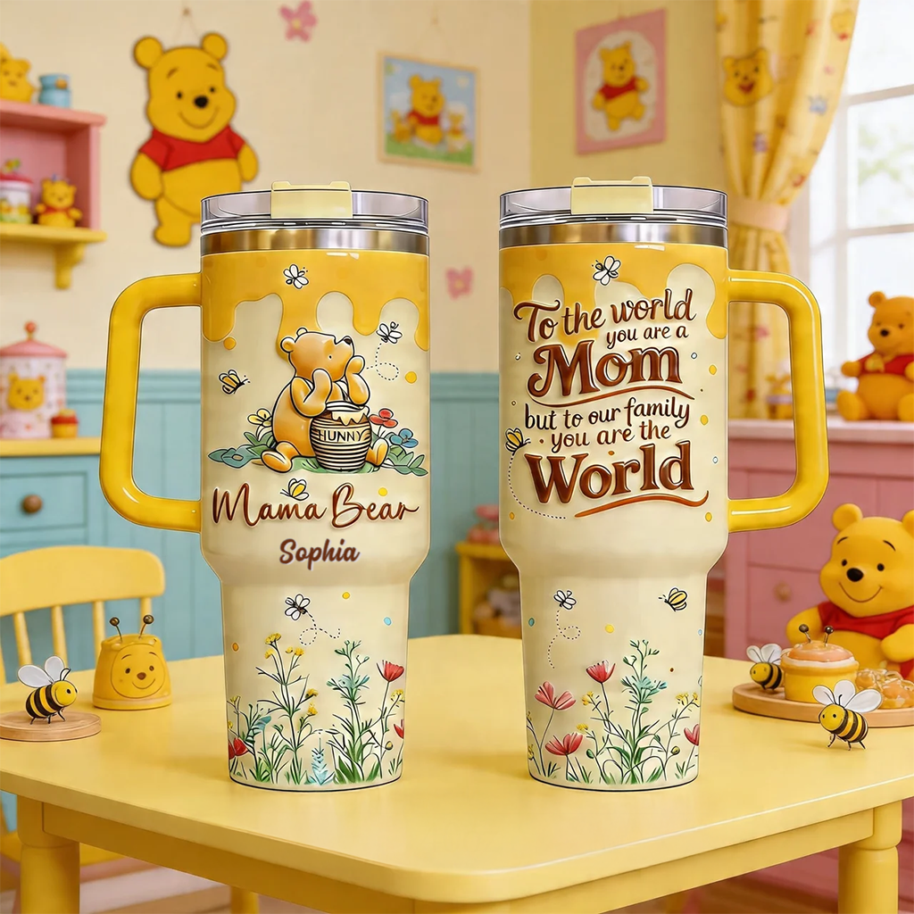 Personalized Mom Tumbler with Honey Bear Design - Mother's Day Gift