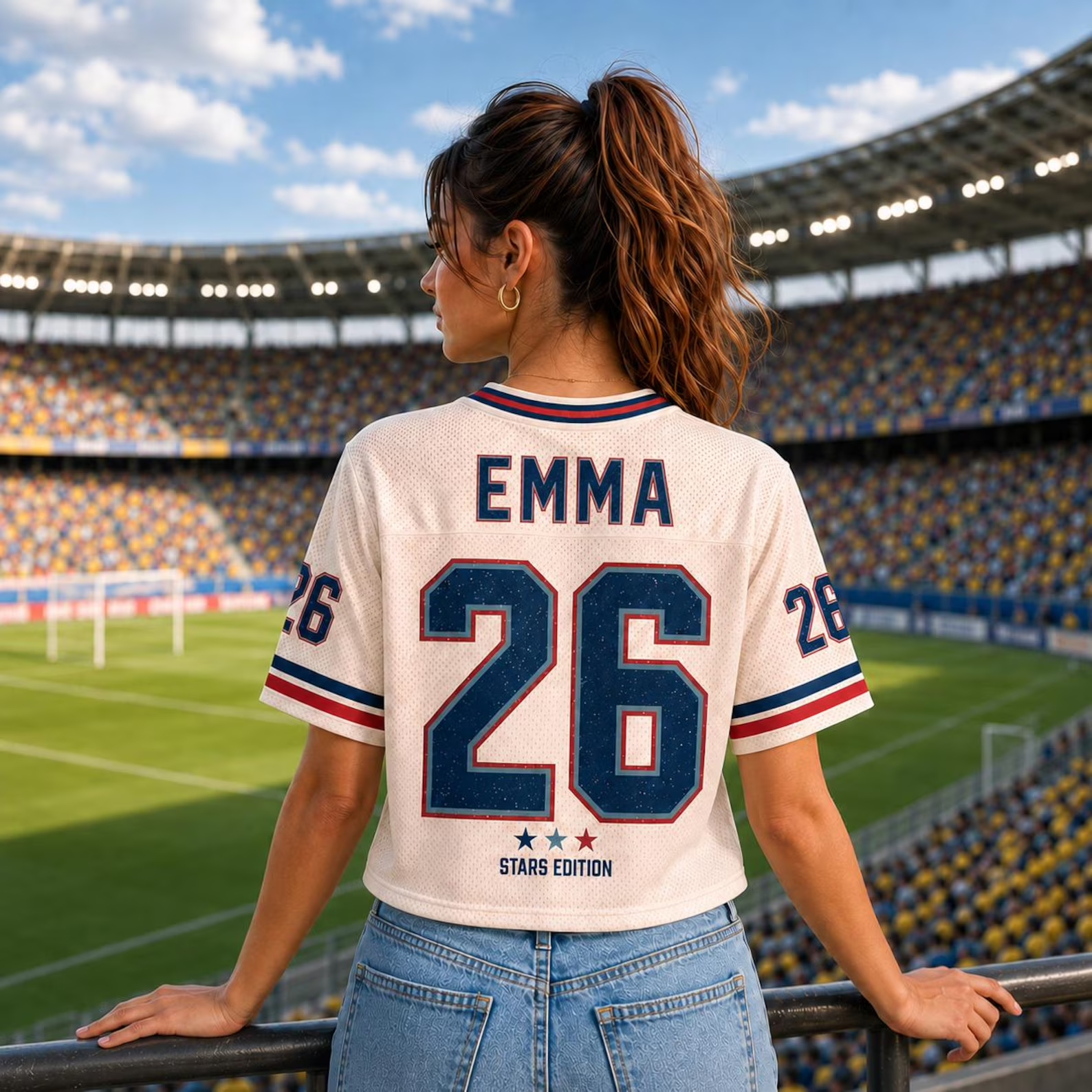 Personalized USA World Soccer Cup Crop Tee Gift for Soccer Lovers