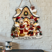 Load image into Gallery viewer, Personalized Custom Shaped Wood Sign for Family | Welcome to Our Home | Christmas Gift
